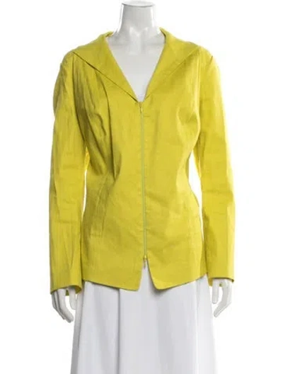 Pre-owned Lafayette 148 Linen Blazer In Yellow