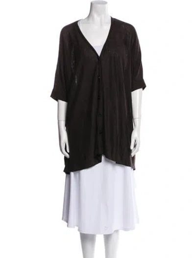 Pre-owned Lafayette 148 Linen Coat In Brown