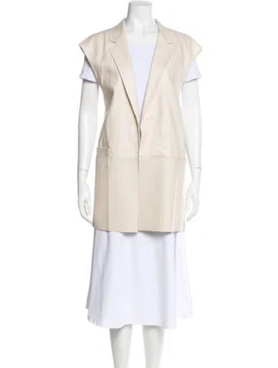 Pre-owned Lafayette 148 Linen Coat In Neutral
