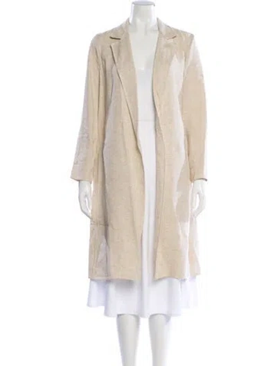Pre-owned Lafayette 148 Linen Coat In Neutral