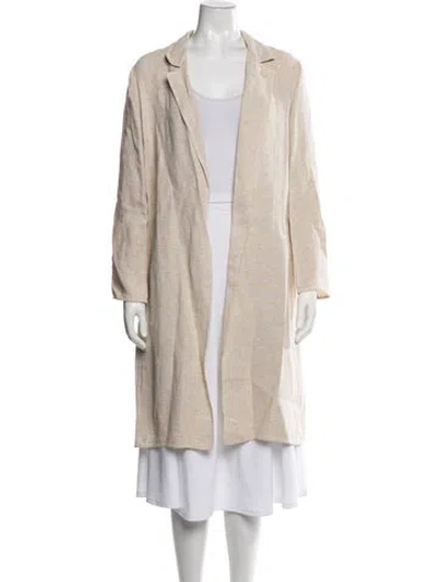 Pre-owned Lafayette 148 Linen Coat In Neutrals