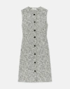 LAFAYETTE 148 LINEN-COTTON BOUCLÉ TWEED BUTTONED DRESS