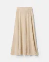 Lafayette 148 Linen Cotton Flared Maxi Skirt In Ecru Melange
