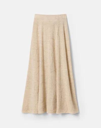 Lafayette 148 Linen Cotton Flared Maxi Skirt In Ecru Melange