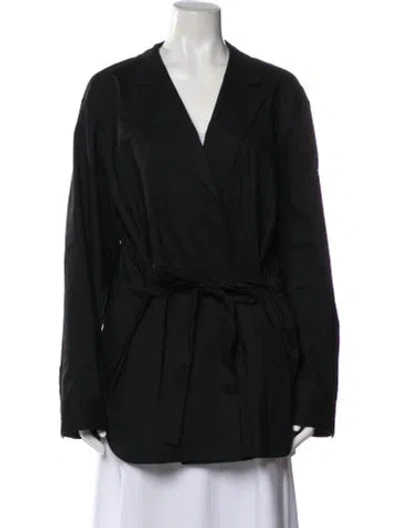 Pre-owned Lafayette 148 Linen Evening Jacket In Black