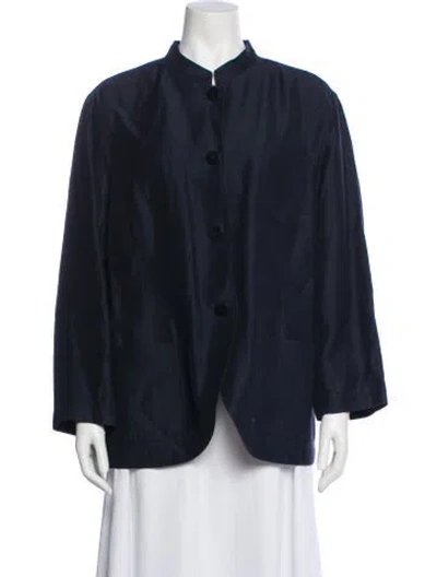 Pre-owned Lafayette 148 Linen Evening Jacket In Blue