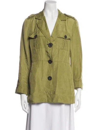 Pre-owned Lafayette 148 Linen Evening Jacket In Green
