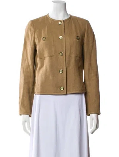Pre-owned Lafayette 148 Linen Evening Jacket In Neutral