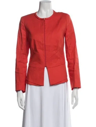 Pre-owned Lafayette 148 Linen Evening Jacket In Orange