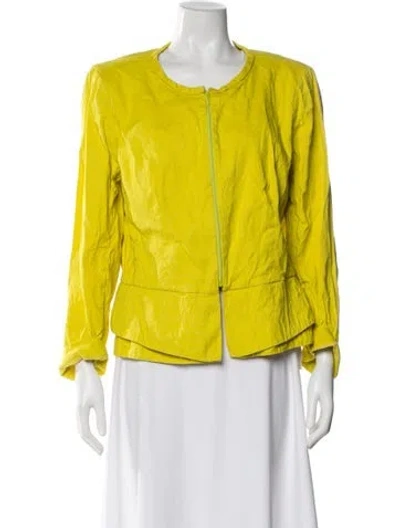 Pre-owned Lafayette 148 Linen Evening Jacket In Yellow