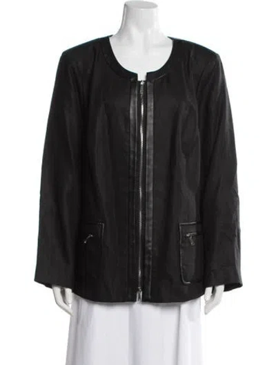 Pre-owned Lafayette 148 Linen Jacket In Black