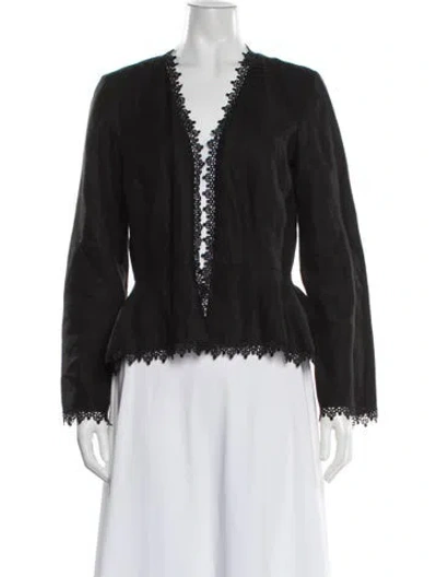 Pre-owned Lafayette 148 Linen Jacket In Black