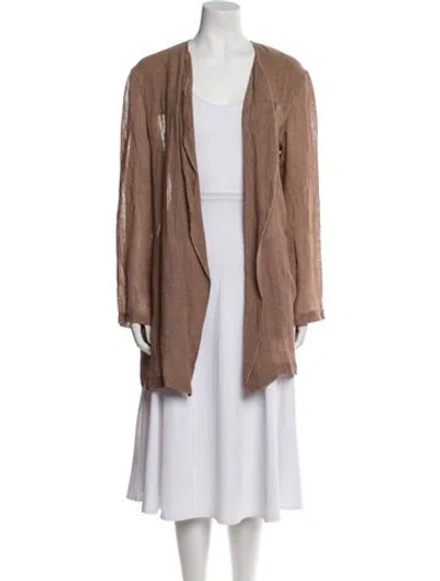 Pre-owned Lafayette 148 Linen Jacket In Brown