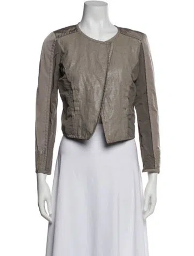 Pre-owned Lafayette 148 Linen Jacket In Gray