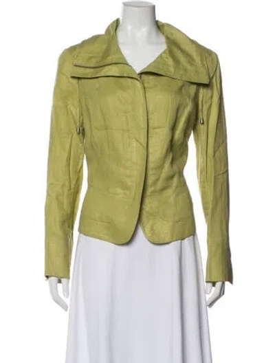 Pre-owned Lafayette 148 Linen Jacket In Green