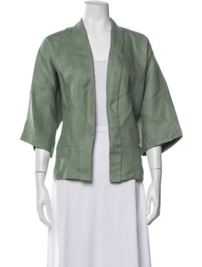 Pre-owned Lafayette 148 Linen Jacket In Green