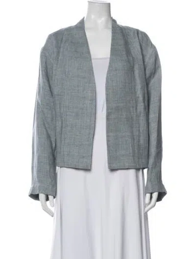 Pre-owned Lafayette 148 Linen Jacket In Grey