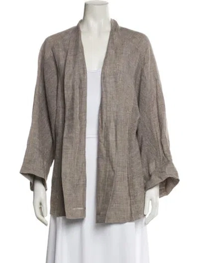 Pre-owned Lafayette 148 Linen Jacket In Neutral