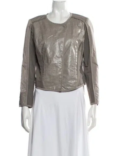 Pre-owned Lafayette 148 Linen Jacket In Neutrals