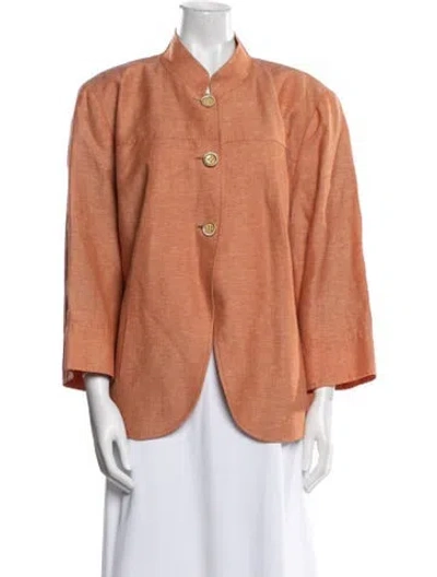 Pre-owned Lafayette 148 Linen Jacket In Orange