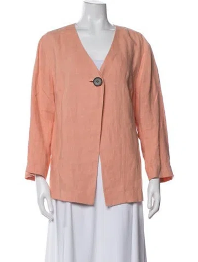Pre-owned Lafayette 148 Linen Jacket In Orange