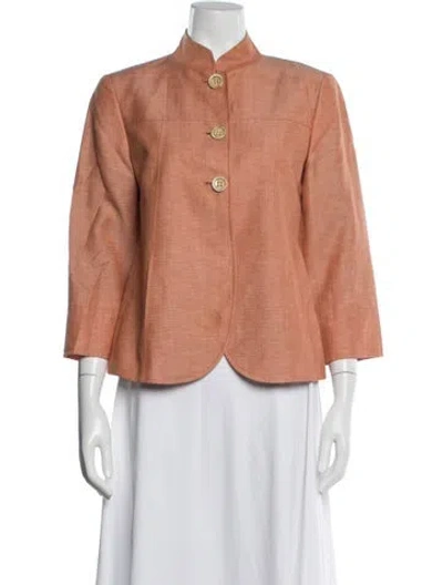 Pre-owned Lafayette 148 Linen Jacket In Orange