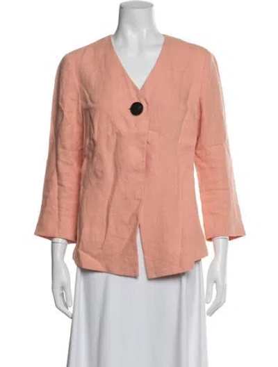 Pre-owned Lafayette 148 Linen Jacket In Orange