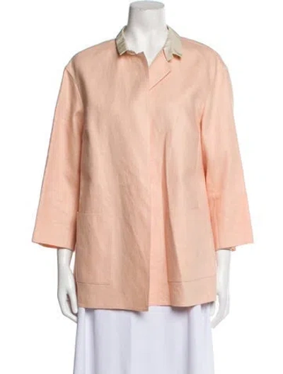 Pre-owned Lafayette 148 Linen Jacket In Pink
