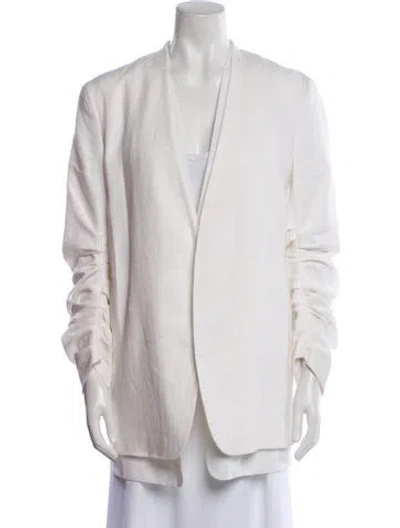 Pre-owned Lafayette 148 Linen Jacket In White