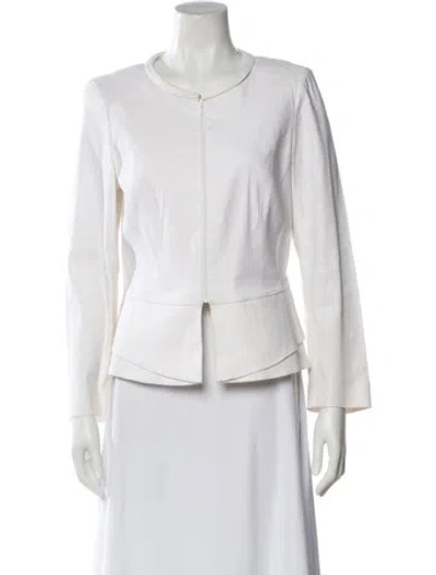 Pre-owned Lafayette 148 Linen Jacket In White