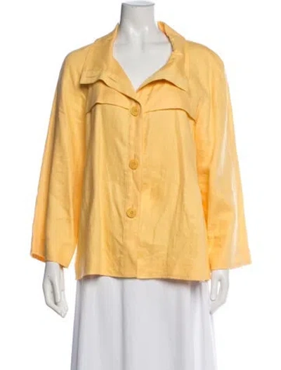 Pre-owned Lafayette 148 Linen Jacket In Yellow
