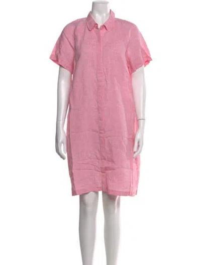 Pre-owned Lafayette 148 Linen Knee-length Dress In Pink