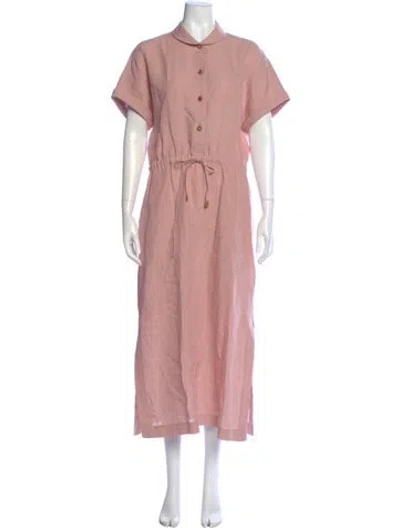 Pre-owned Lafayette 148 Linen Long Dress W/ Tags In Orange
