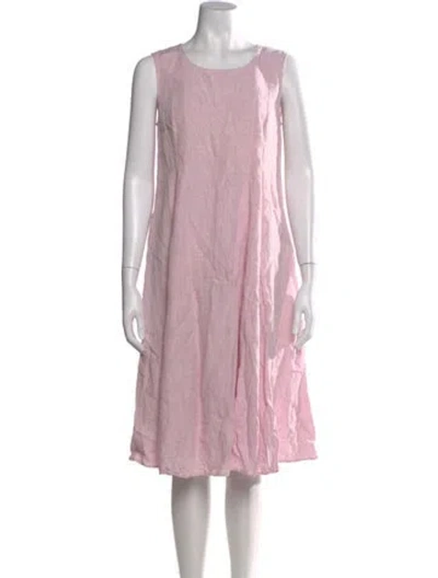 Pre-owned Lafayette 148 Linen Midi Length Dress In Pink