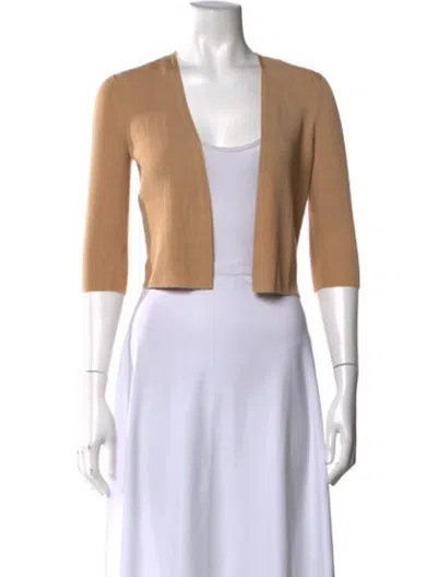 Pre-owned Lafayette 148 Linen Open Front Sweater W/ Tags In Yellow