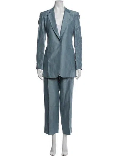 Pre-owned Lafayette 148 Linen Pant Set In Blue