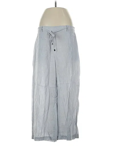 Pre-owned Lafayette 148 Linen Pants In Blue