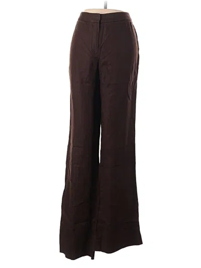 Pre-owned Lafayette 148 Linen Pants In Brown