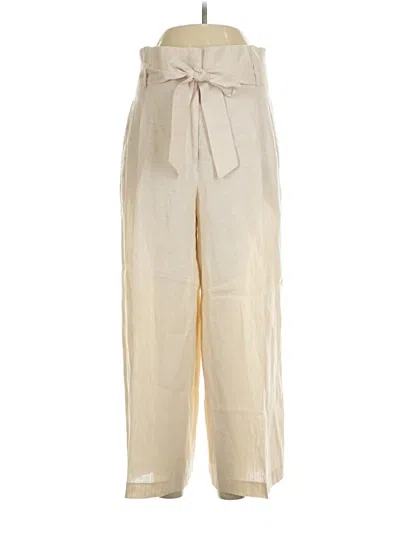 Pre-owned Lafayette 148 Linen Pants In Brown