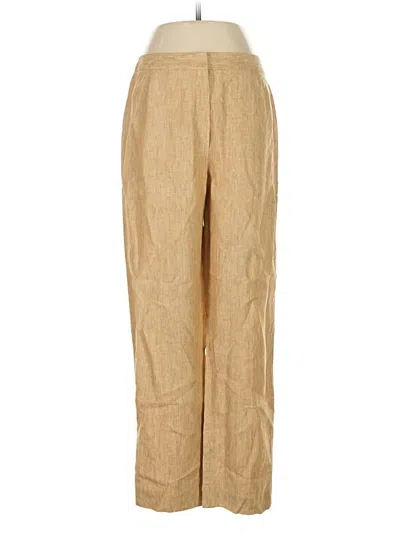 Pre-owned Lafayette 148 Linen Pants In Gold