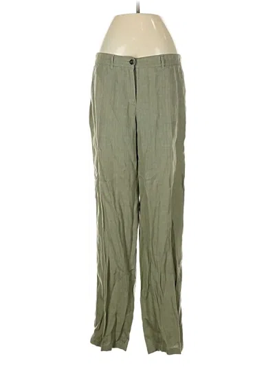 Pre-owned Lafayette 148 Linen Pants In Green