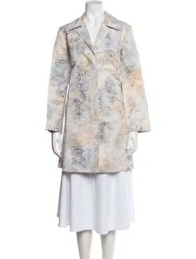 Pre-owned Lafayette 148 Linen Patterned Coat W/ Tags In Multicolor