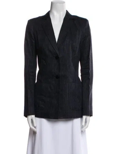 Pre-owned Lafayette 148 Linen Striped Blazer W/ Tags In Multi