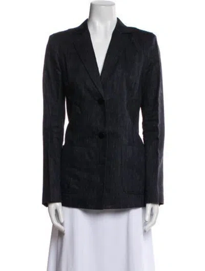 Pre-owned Lafayette 148 Linen Striped Blazer W/ Tags In Multi