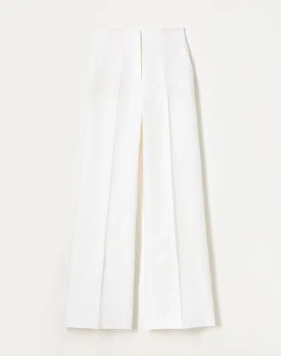 Lafayette 148 Linen Thames Wide Leg Pant In White