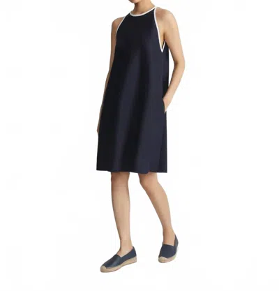 Lafayette 148 Linen Tipped Swing Dress In Ink
