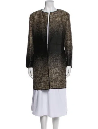 Pre-owned Lafayette 148 Linen Tweed Pattern Coat In Multi