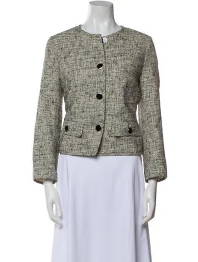 Pre-owned Lafayette 148 Linen Tweed Pattern Evening Jacket In Multi