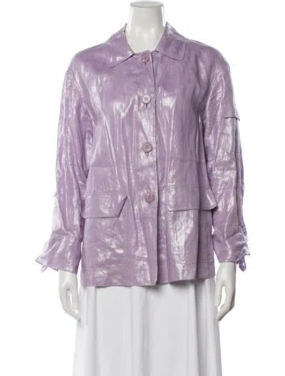 Pre-owned Lafayette 148 Linen Utility Jacket