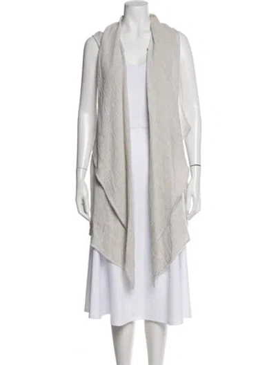 Pre-owned Lafayette 148 Linen Vest In Gray
